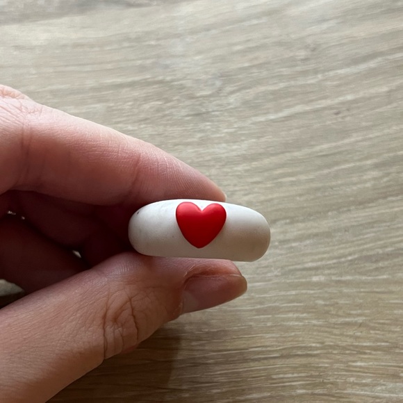 Handmade/Designed Clay Pottery Heart Ring - Size US 8.5 - Picture 5 of 5